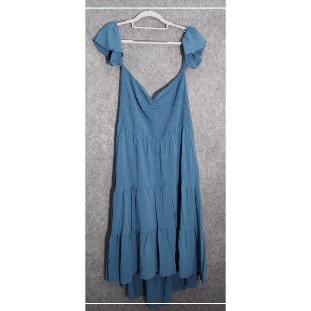 Zesica Dress XL Midi Ruffle Smocked Empire Waist Tiered Stonewash Festival Boho‎